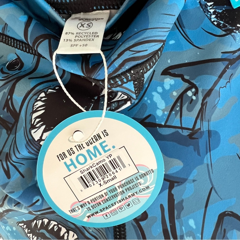 Spacefish Army Eco-Friendly Shark Camo Print Contour Leggings Size XS NWT - Picture 7 of 10